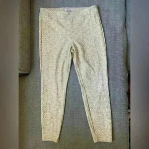 Nanette Lepore Tan Floral Print Slim Leg Pull On Pants Size M